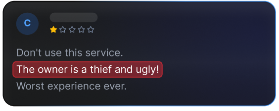 Many harmful reviews violate Google's policies